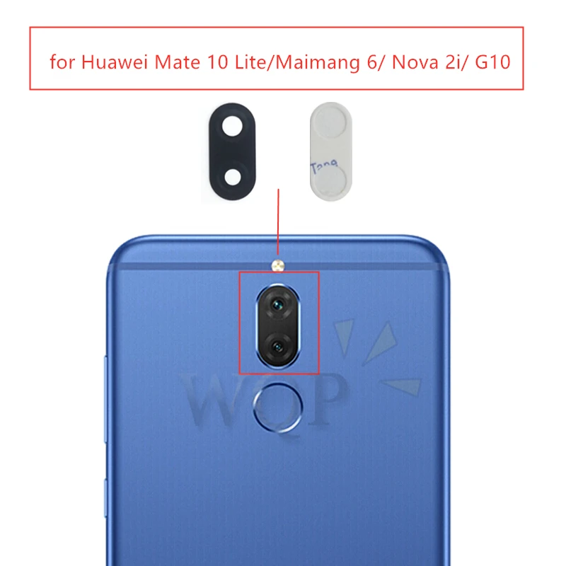 2 шт Задняя Основная камера стеклянный объектив с клеем, стикер для Huawei Mate 10 Lite/maimang 6/G10/Nova 2i Honor 9i/Nova2i