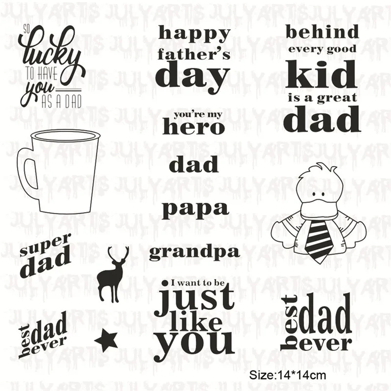 InLoveArts 15Pc/lot 14*14cm 2018 Decorative Clear Stamps For Scrapbooking Card Album Letter Deer Cup Just Like You | Канцтовары для
