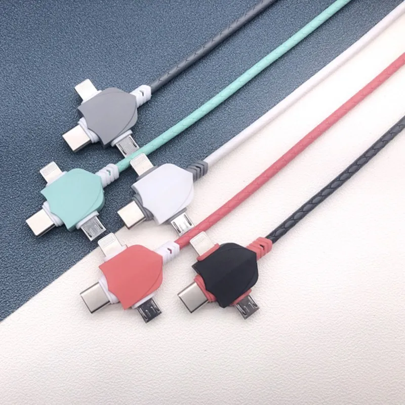 Универсальный 3-в-1 USB-кабель для зарядки iPhone Android USB Type C baseus Micro 6 7 8 X Кабель передачи
