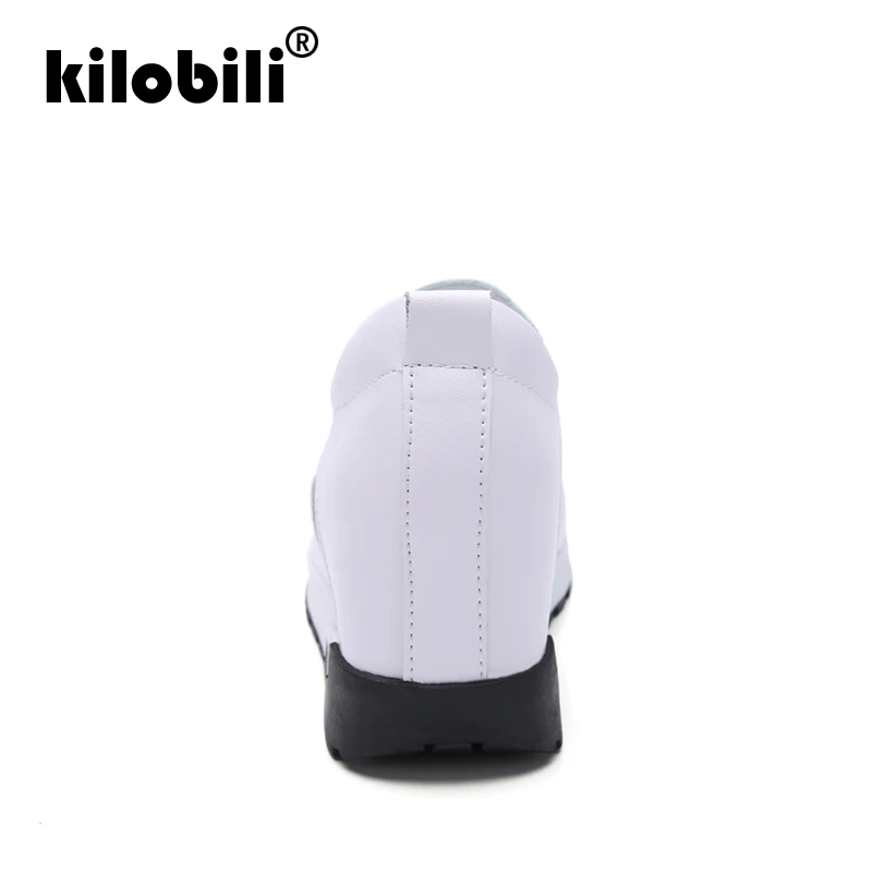 Kilobili/2019 г. Осенняя женская обувь на плоской платформе из натуральной кожи подошве