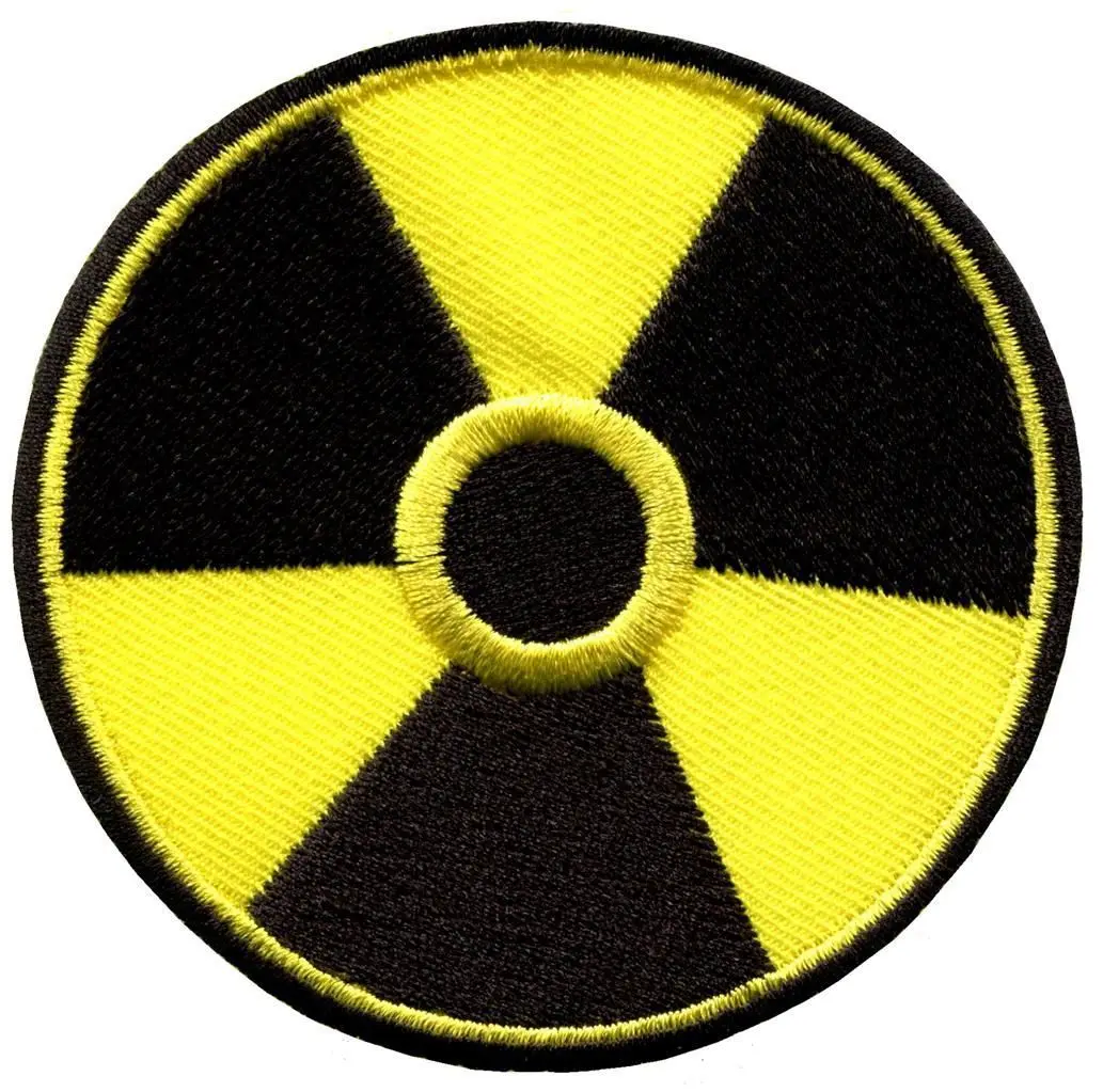 

30x Radiation symbol hazard warning biohazard danger applique iron-on patch ~ Made of Cloth Guaranteed 100% Quality