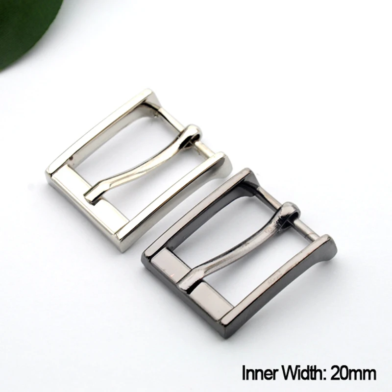 

20pcs/lot 20mm 0.75inch high polish metal alloy belt buckle simple men lady pin buckle shinny silver/black free shipping BK-068