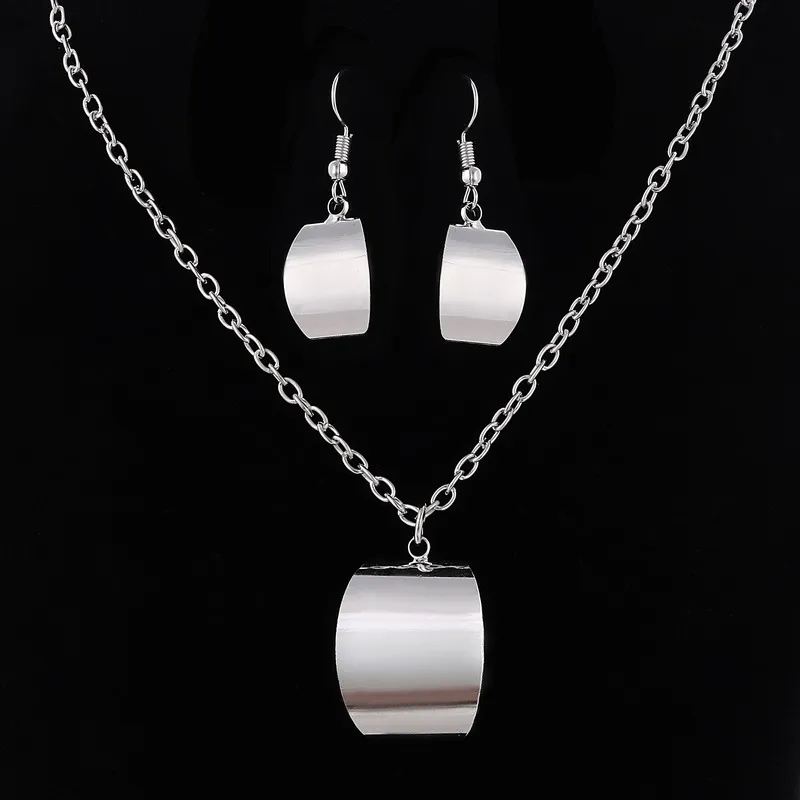 Длинная цепочка Посеребренные Ювелирные наборы свадебные геометрические