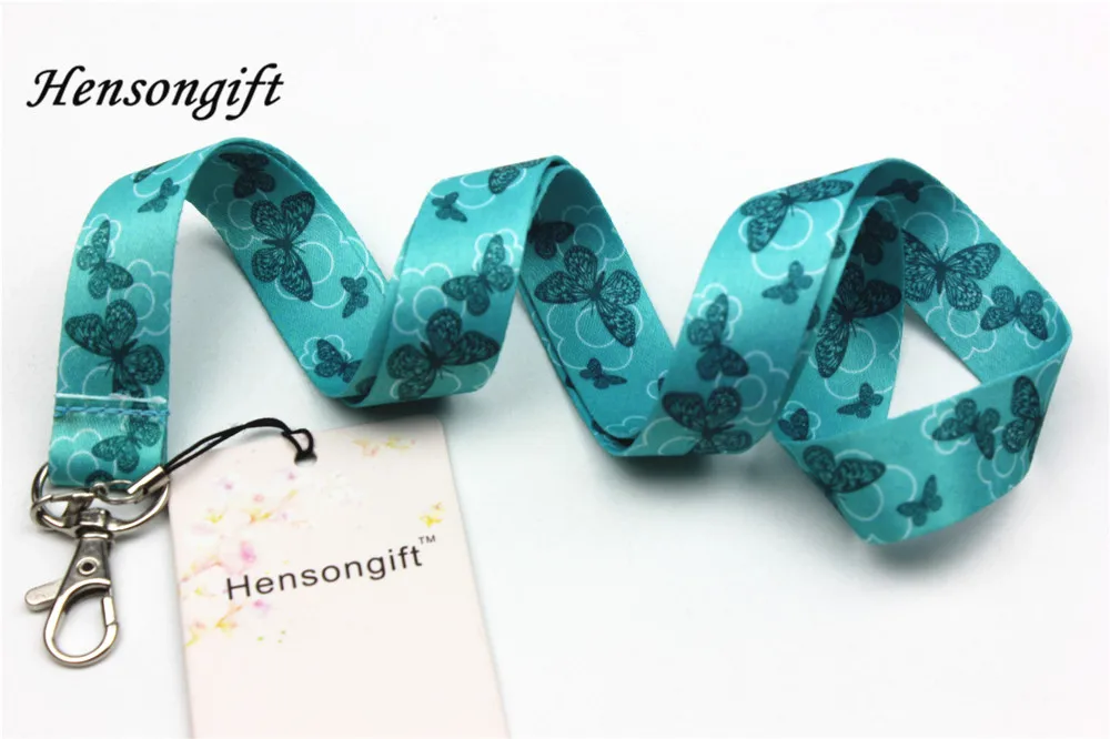 Hensongift Девушки Бабочка значок ремешок для ключей бабочки телефон шеи ремни прекрасный подарок