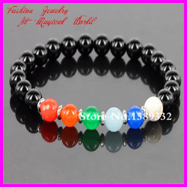 High Quality Black Onyx Beads Bracelet Mix Color Stretch Classical Yoga Meditation | Украшения и аксессуары