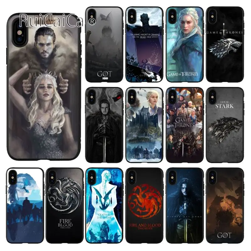 Ruicaica Game of Thrones TPU black Phone Case Cover Shell for iPhone 8 7 6 6S Plus 5 5S SE XR X XS MAX Coque | Мобильные телефоны и