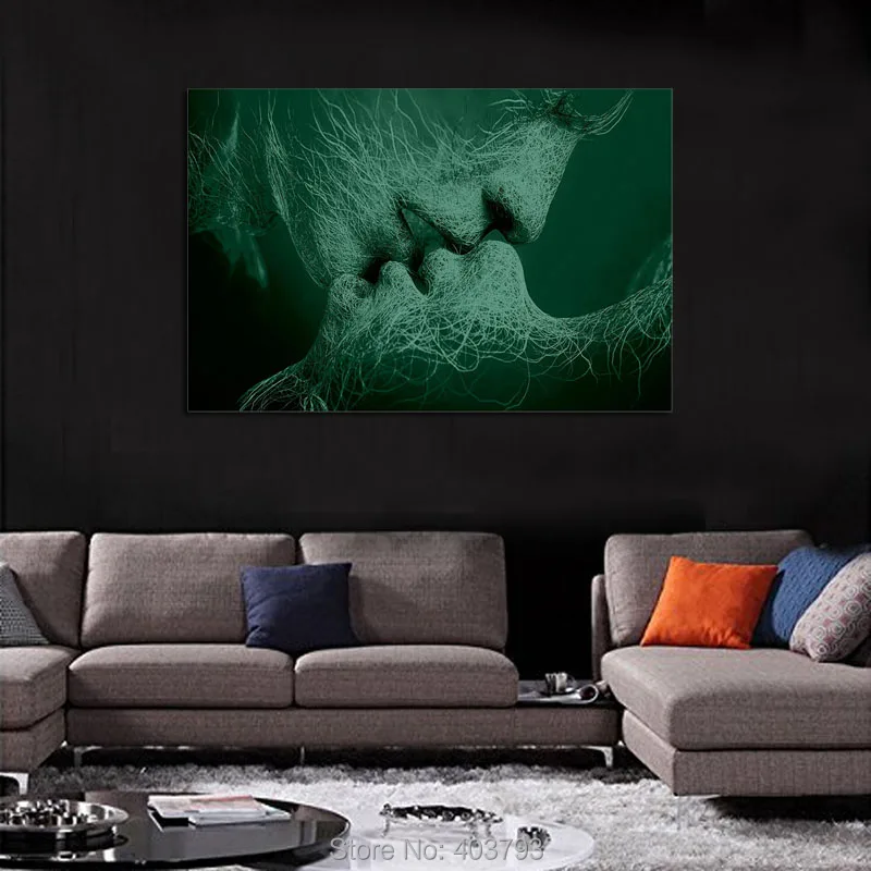 Настенное художественное полотно Адам и Ева или поцелуй любви дизайн США для