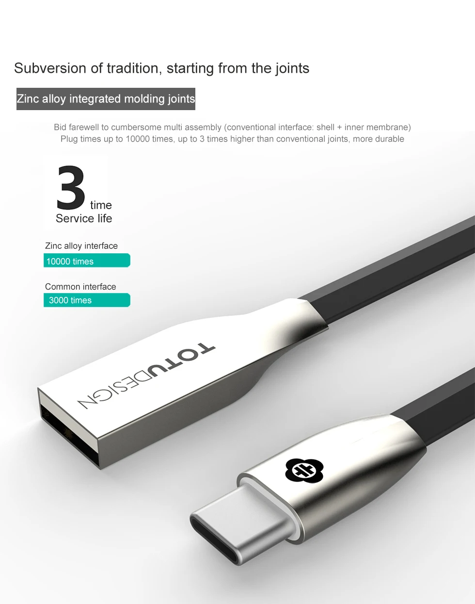 Type-C кабель, TOTU Быстрая зарядка usb type-C кабель зарядного устройства для samsung S8 Note 8 huawei Xiaomi Mi5 Mi6 кабели для USB-C мобильных телефонов