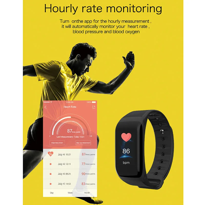 Смарт браслет OLOEY F1P фитнес с пульсометром гибкий для Android iOS смартфона PK mi Band