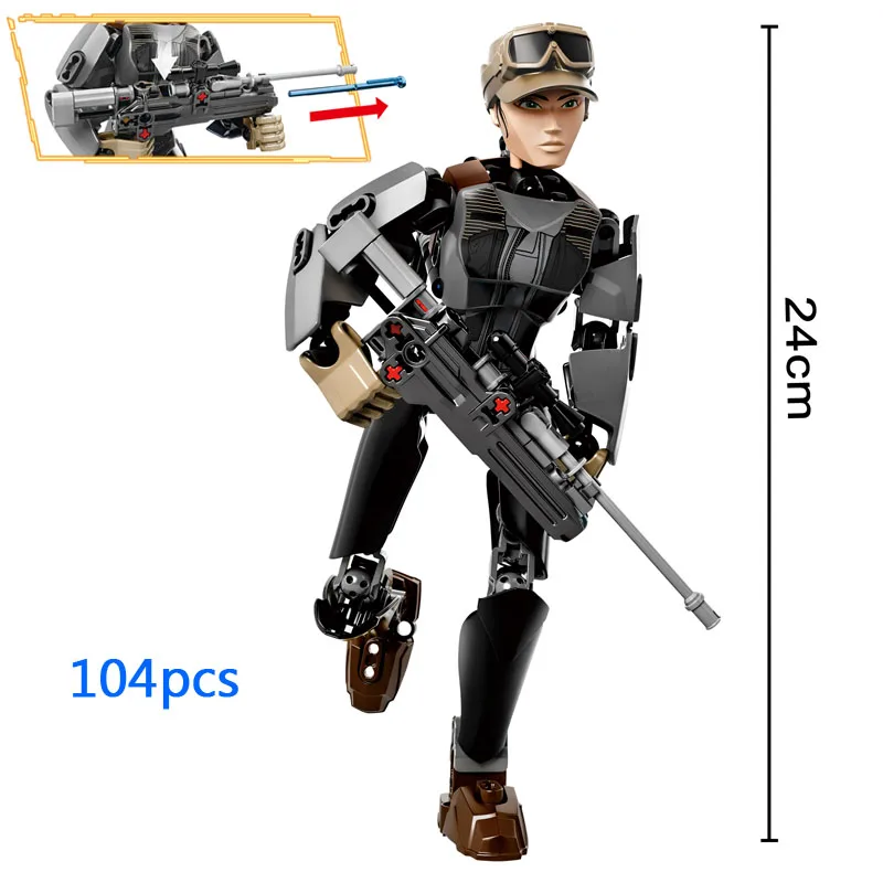 Sergeant Jyn Erso Звездные войны сборная фигурка модель капитан фасма Obi Wan Kenobi общий гривус Кайло Рен строительные блоки кирпичная игрушка - Цвет: Sergeant Jyn Erso