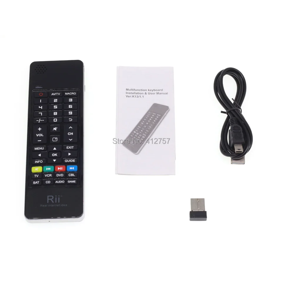 

Original Rii i13 2.4GHz Mini Wireless Keyboard Air Mouse for Google Andorid TV Box, Mini PC, Laptop, Projectors