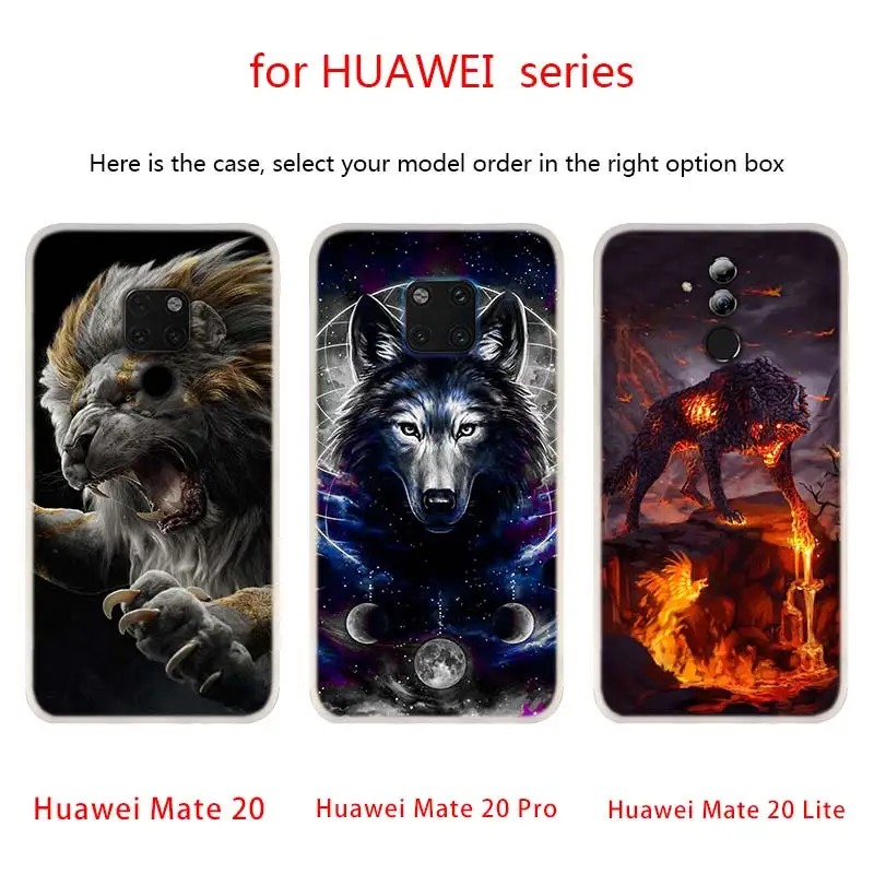 Классические чехлы для телефонов с Львом тигром волком Huawei Mate 30 20 10 Lite Pro Мягкий