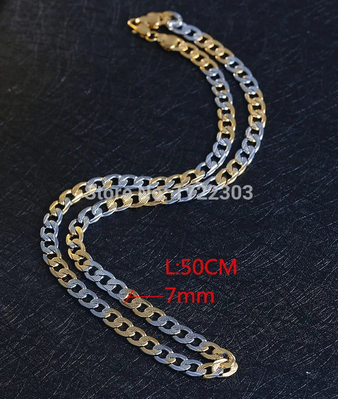 Bangrui цепочка ожерелье двухцветное позолоченное для вечерние браслет мужские