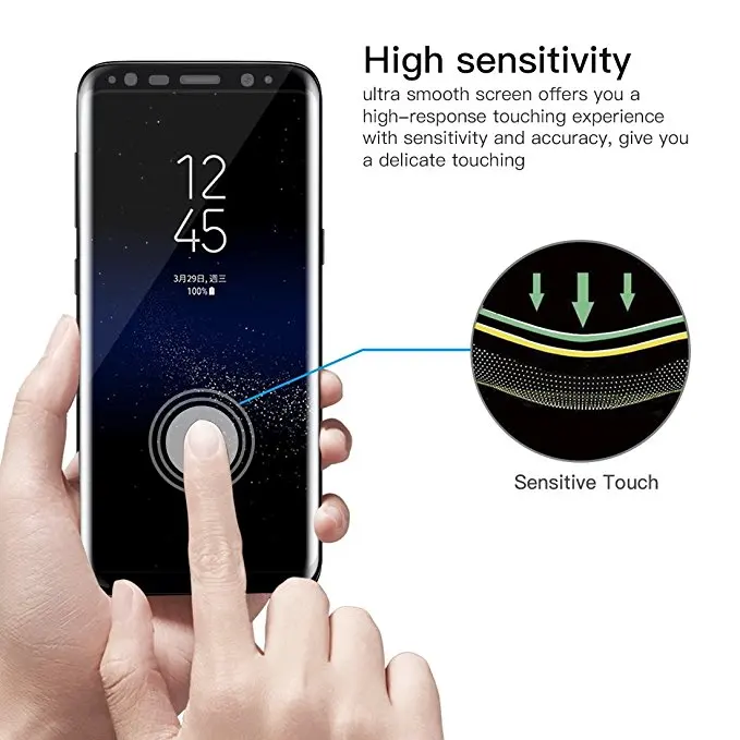 S8 S8 Plus 2 шт полное покрытие 3D изогнутое закаленное стекло анти-пузырьковая Защита экрана для samsung Galaxy S8 PLUS S8 Note 8