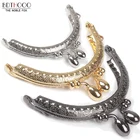 8,5 см Ретро круглая фотомагнитная Сумка-клатч с застежкой в виде поцелуя для монет, античная бронза, фурнитура, аксессуары для сумок