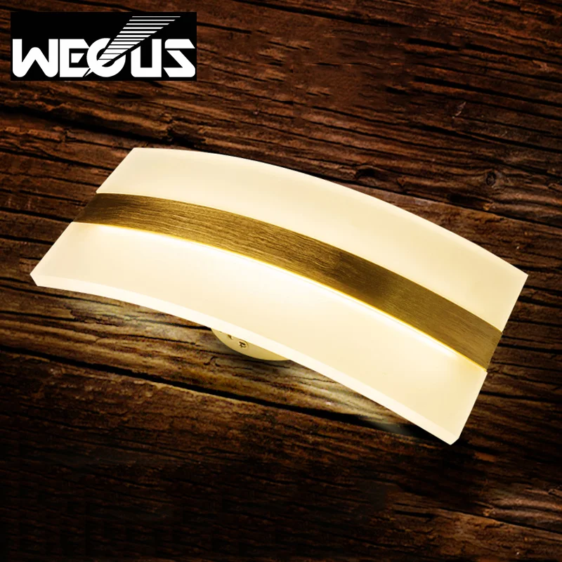 Креативный акриловый настенный светильник изогнутой формы 85-265 в для гостиной