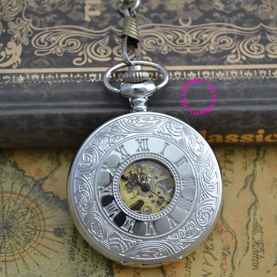 

g wholesale buyer price good quality vintage old antique retro silver man roman numbers mechanical chain pocket watch