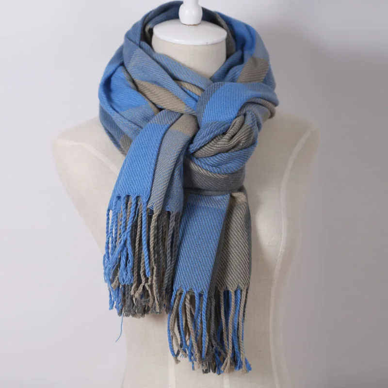 2017 классический плед шарф Для женщин длинной кисточкой из мягкого кашемира