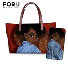 Дорожные сумки FORUDESIGNS для женщин 2019, черные сумки с принтом в африканском стиле для девушек, сумки с верхней ручкой для женщин, Пляжная ручная сумка bolsa