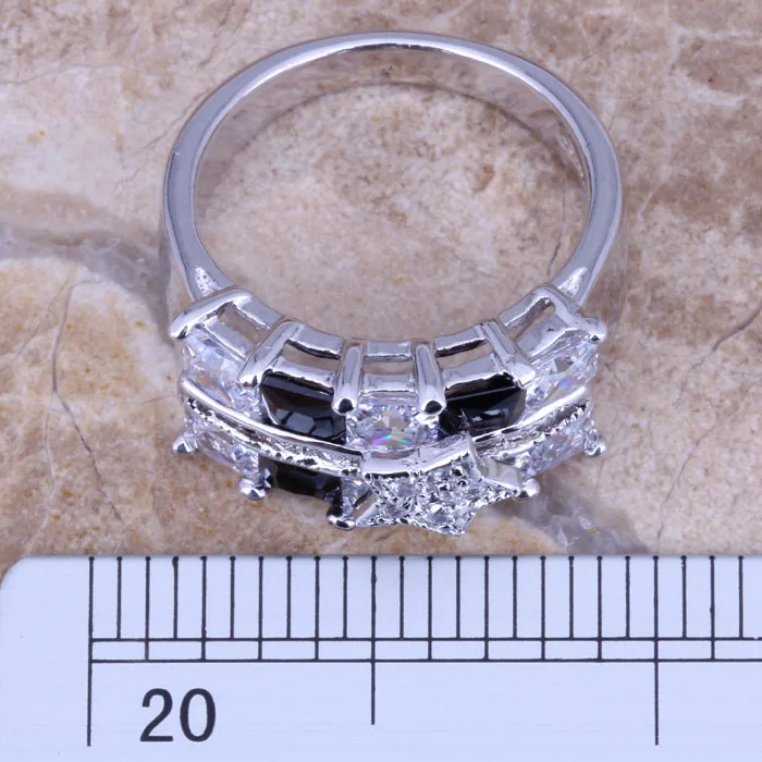 Женское кольцо с черным фианитом Размеры 6 / 7 8 9 R0203|ring size|ring size 6star ring |