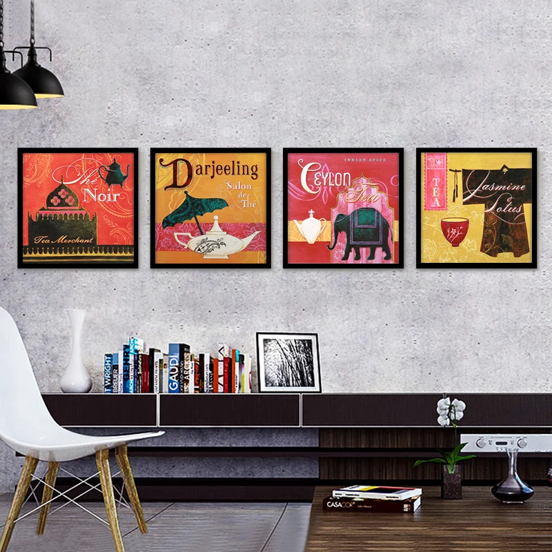 Индии Стиль масляной живописи слон животных украшения стены печатает Книги по