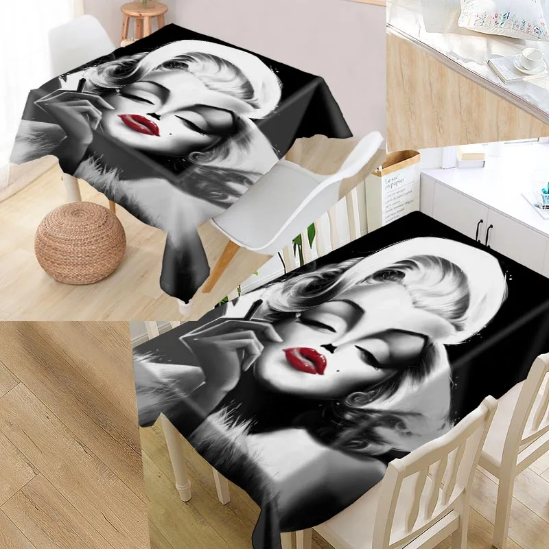 Marilyn Monroe скатерть на заказ «Оксфорд» с принтом прямоугольная Водонепроницаемая маслостойкая Скатерть квадратная Свадебная скатерть P - Цвет: 9