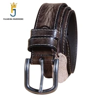 fajarina top quality design cow skin leather belts straps male for unisex retro styles sewing belt female 3 3cm wide n17fj329