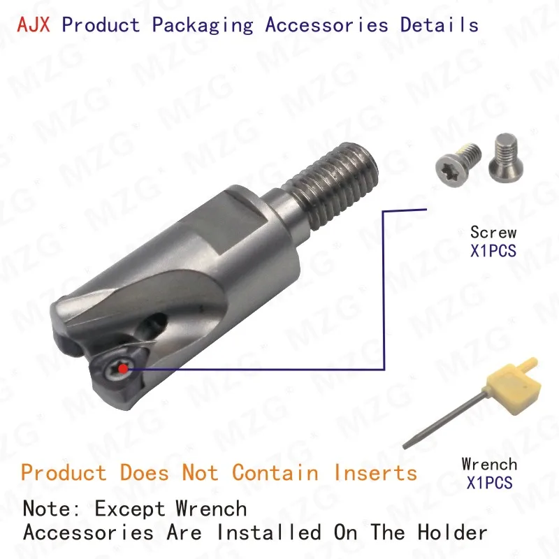 MZG AJX08R202AM1030 две твердосплавные вставки зажимаются быстрая подача Фрезерный резак арбор фрезерная обработка сплав Концевая фреза хвостовик