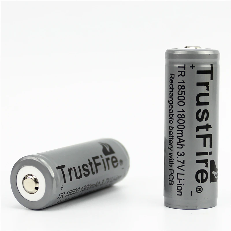 10 шт./лот TrustFire TR 18500 1800 мАч 3.7 В перезаряжаемые аккумулятор защищены камера