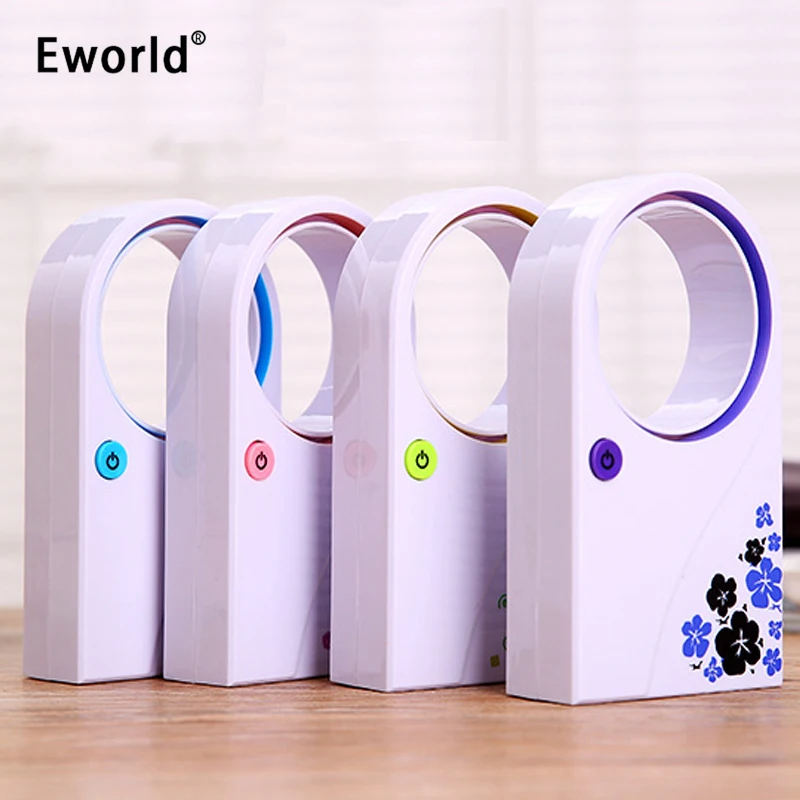 Eworld Портативный Миниатюрный Кондиционер без листьев USB Перезаряжаемый водяной