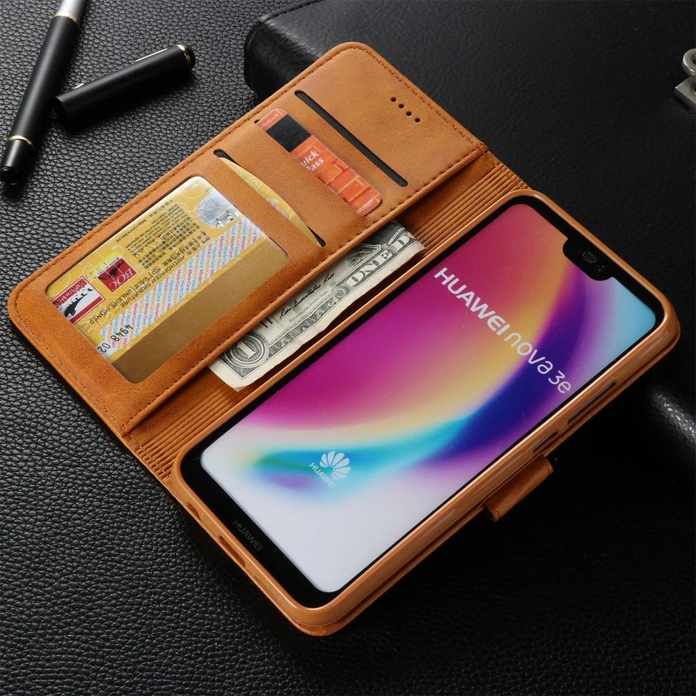 Кожаный флип-чехол для huawei p20 lite чехол телефона pro флип-кейс кошелек держатель