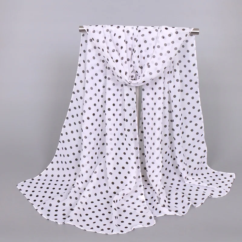 Женский пляжный шифоновый шарф в горошек 8 цветов 10 шт./лот|polka dot scarf|dot scarfscarf beach |