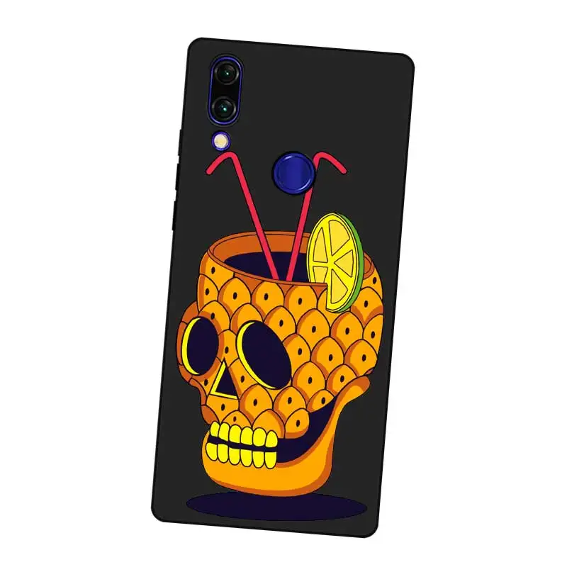 N292 Cranial Head Fruit Black Silicone Case Cover For Xiaomi Redmi Note 3 4 4X 5 5A 6 7 Pro Global |