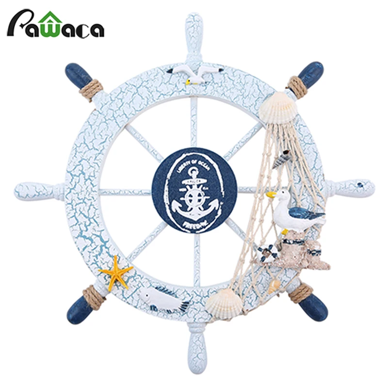Домашний океан море моряк Декор расписанный морской деревянный корабль колесо
