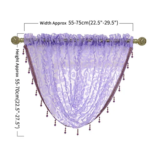 Purple NAPEARL прозрачные водостойкие занавески для гостиной, оконные занавески, украшение для дома, Элегантные короткие занавески с кармашком - Цвет: Purple