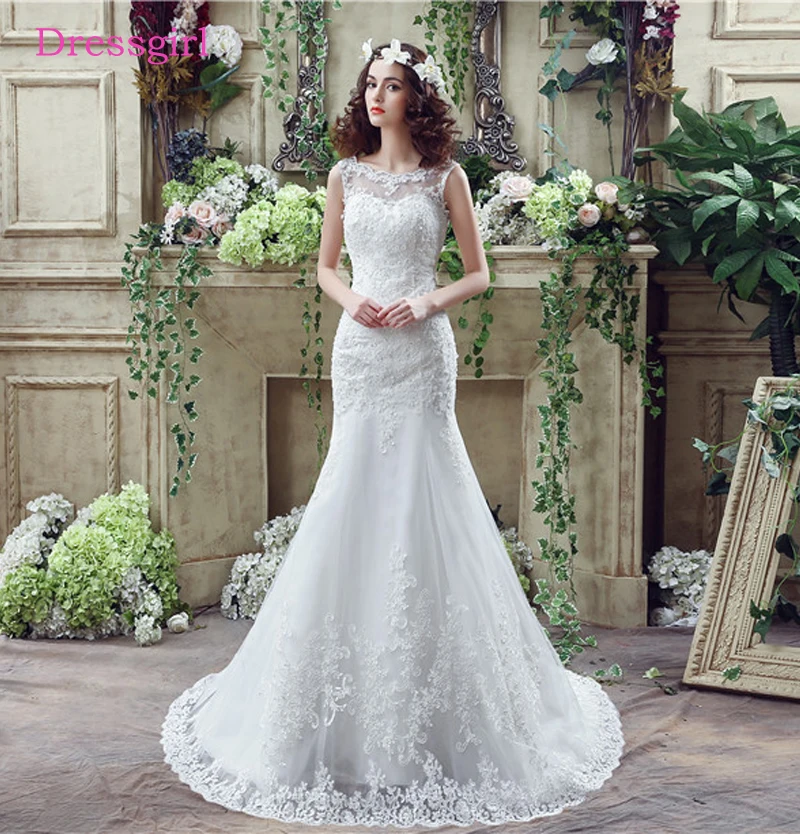 Кружевное платье Vestido De Noiva свадебные платья русалки Кепки рукавами из тюля с