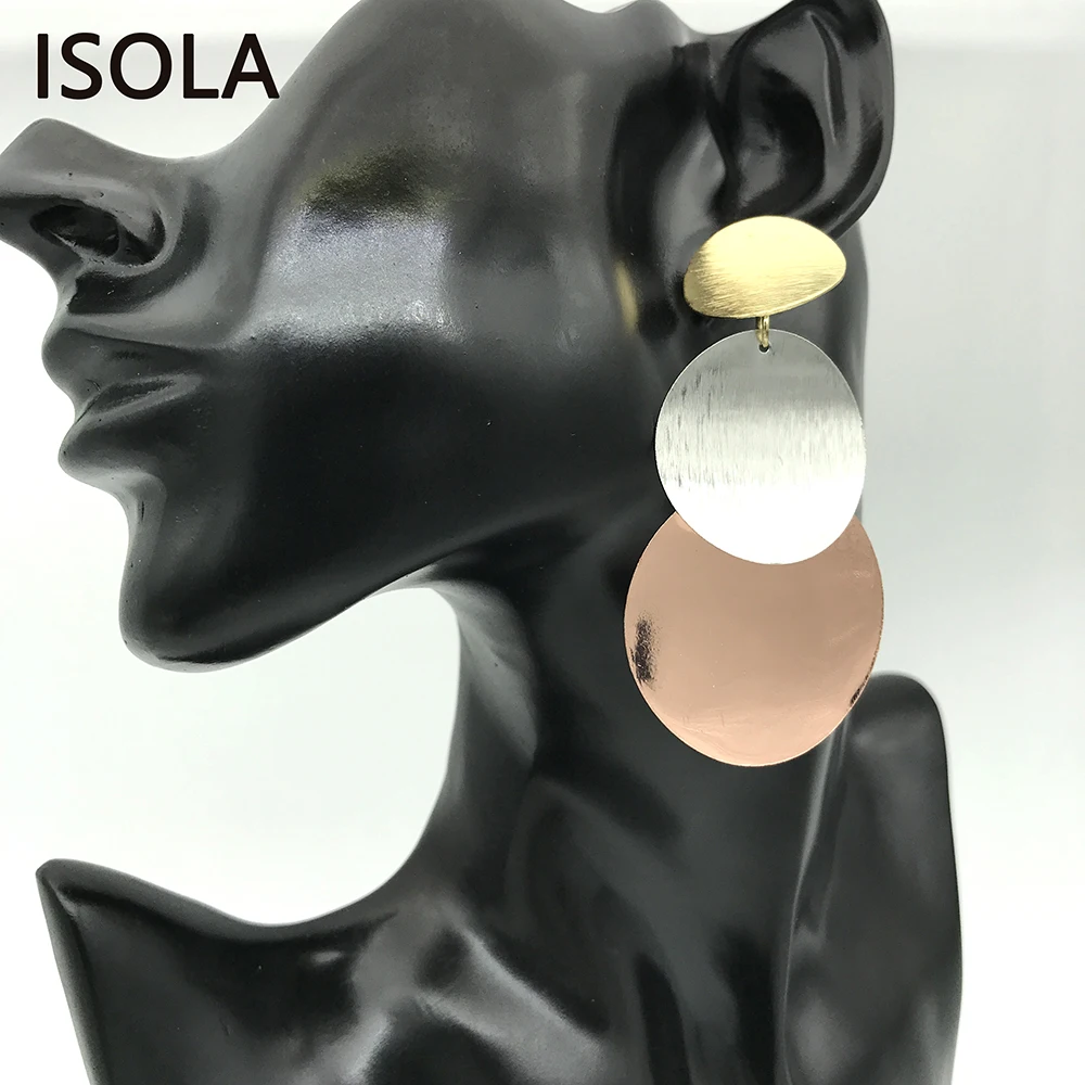 ISOLA матовый минималистский многоярусные серьги привлекательный круглый Форма