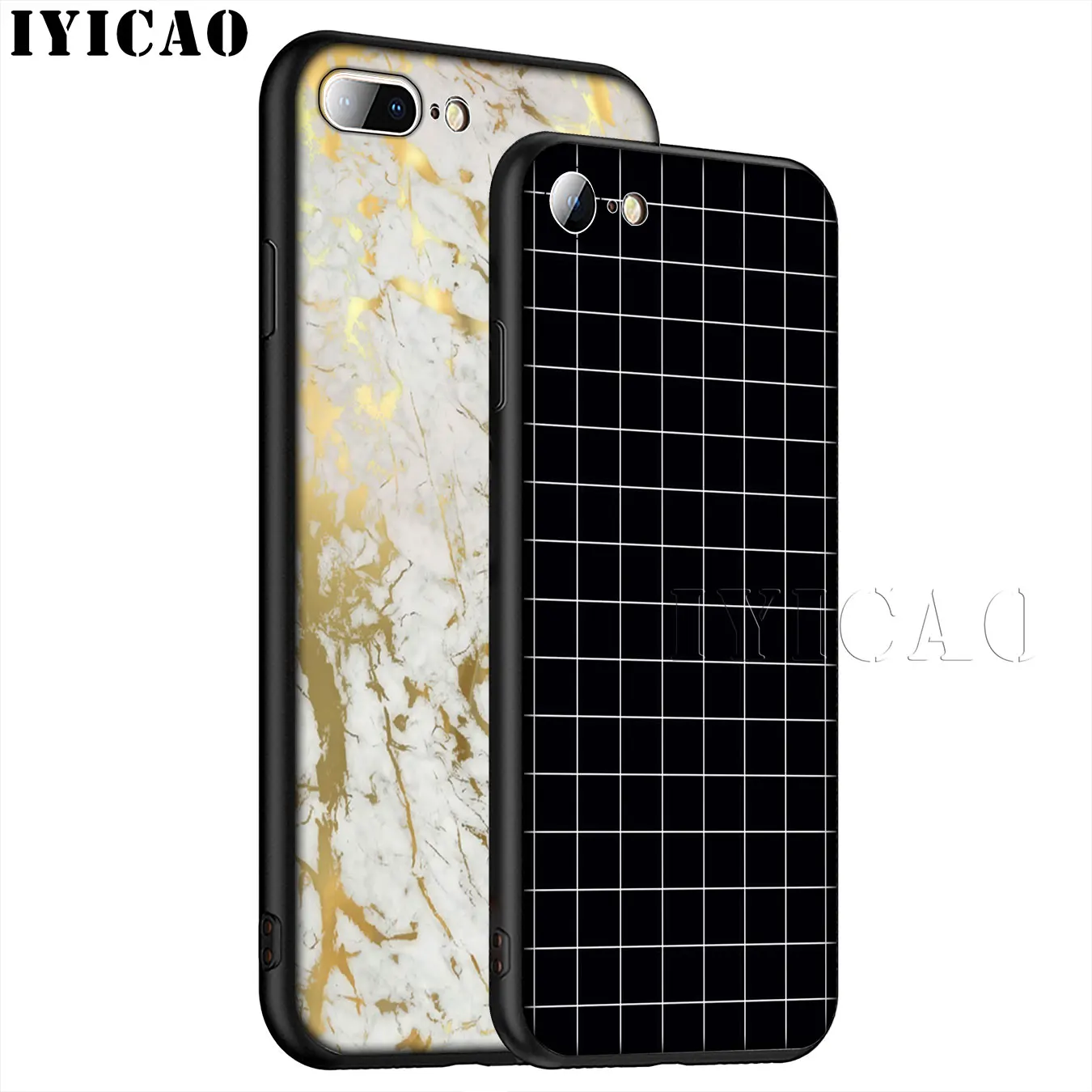 IYICAO Gold black white Marble Soft Silicone Phone Case for iPhone XR X XS 11 Pro Max 6 6S 7 8 Plus 5 5S SE TPU Black Cover |