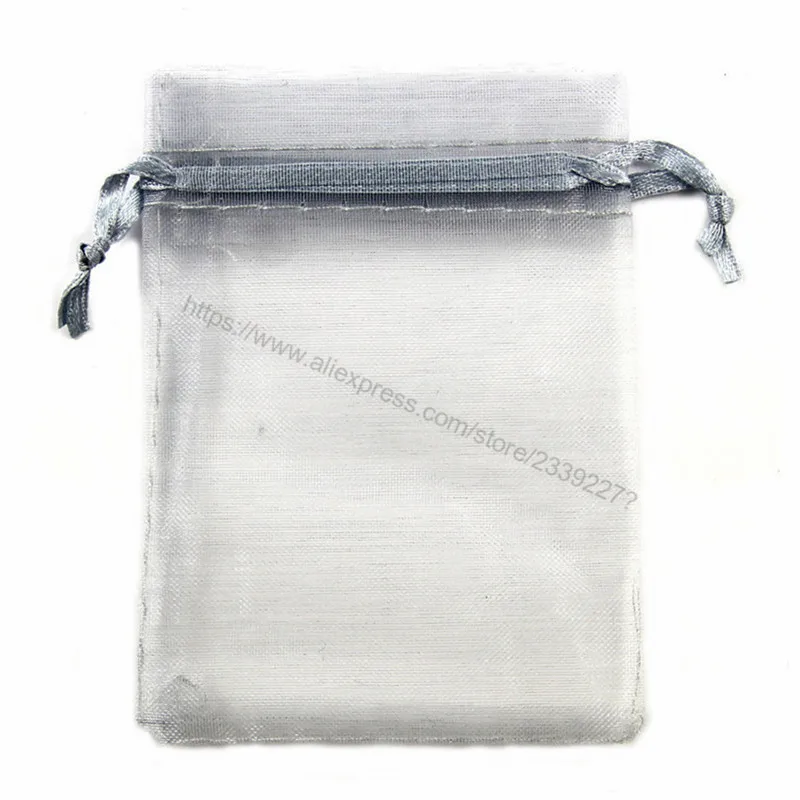 gray 50 шт. подарочные сумки из органзы 15x20 17x23 20x30 25x35 30x40 см, упаковочные сумки для ювелирных изделий, свадебные украшения, вечерние сумки на завязках, сумки 7Z - Цвет: gray