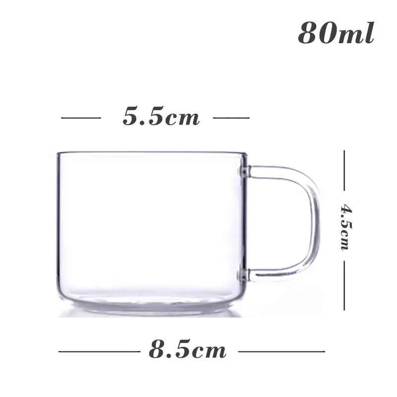 2 шт. прозрачные стеклянные чашки для чая ручной работы простые термостойкие