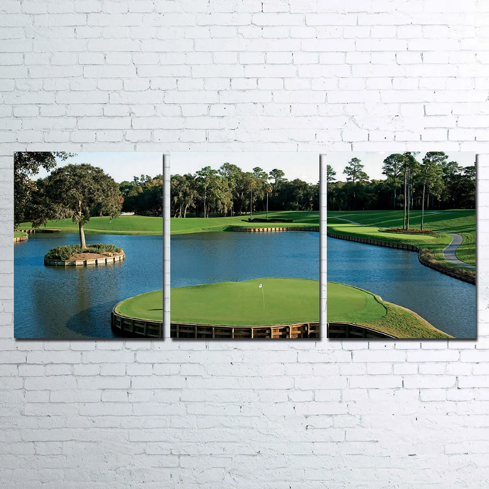 Tpc sawgrass course 17 3 шт. холст для гостиной|canvas canvas|canvas piece3 piece |