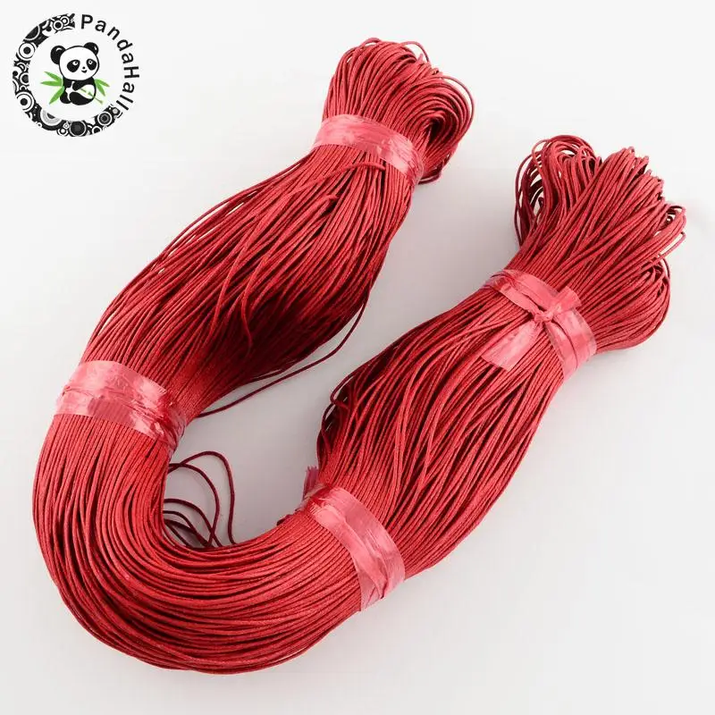 

Chinese Cotton Wax Cord, Red, 1mm, about 400m/bundle