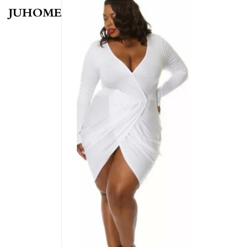 Женское короткое вечернее платье черное большого размера с длинным рукавом для