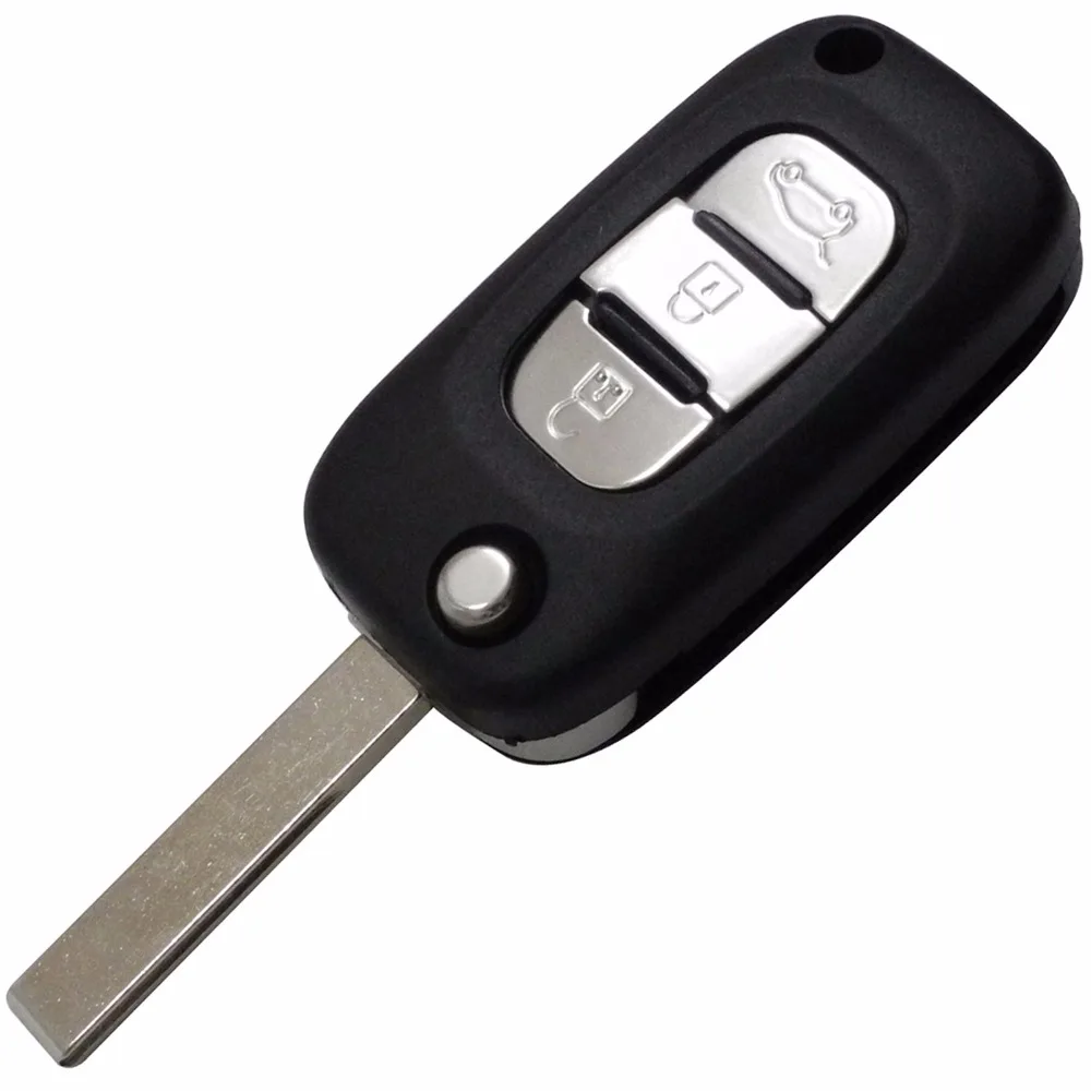 jingyuqin for Renault Clio Megane Kangoo Modus 3 Buttons Remote Flip Folding Car Key Shell Case Uncut Blade | Автомобили и