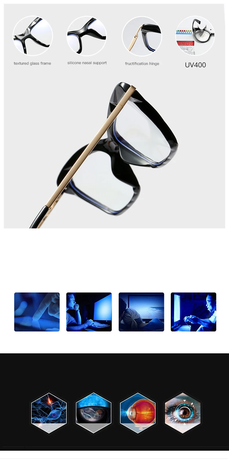 RFOLVE Fashion Gemstone Cutting Texture Anti-Blue Light Glasses Women UV Resistant Relieve Eye Fatigue Goggles Ladies RX194