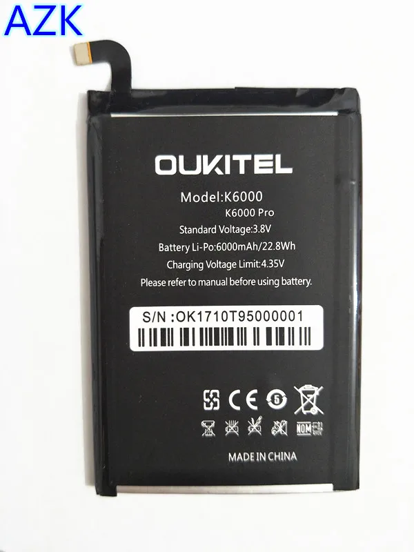 АЗК Oukitel K6000 Pro Батарея Замена для oukitel pro 5 дюйма 4 аппарат не привязан к оператору