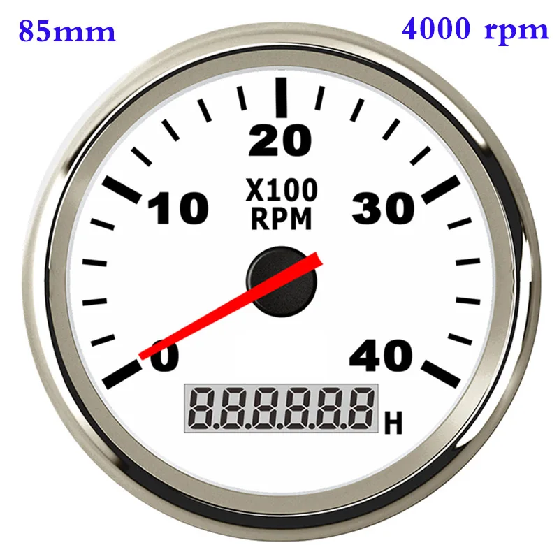 4000 rpm 8K лодка Тахометр морской тахометр Калибр ЖК-часы 12 В/24 В 8000 об/мин 85 мм Лодка Тахометр - Цвет: 4000 rpm