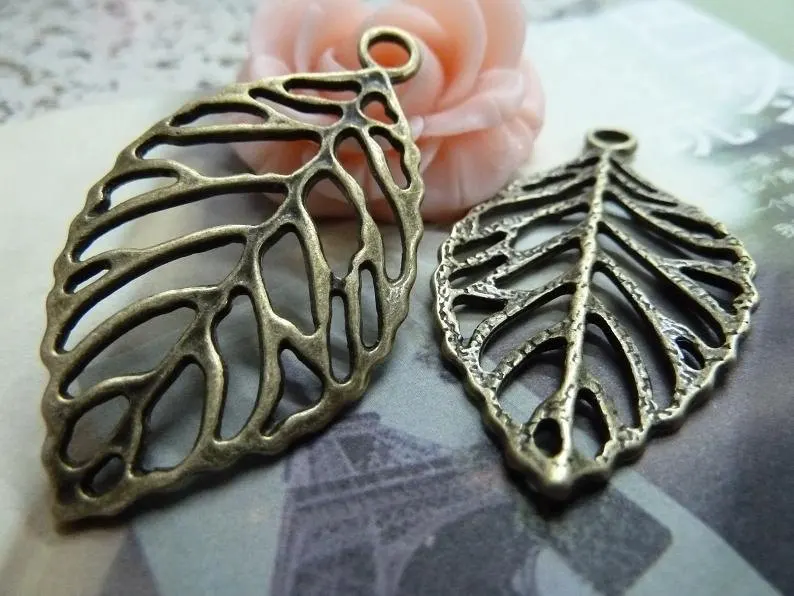 10 шт. античные бронзовые листья очарование Сделай Сам Изготовление ювелирных