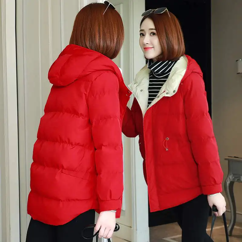 Пуховик в Корейском стиле с капюшоном Женское пальто 2020 модная зимняя Новинка