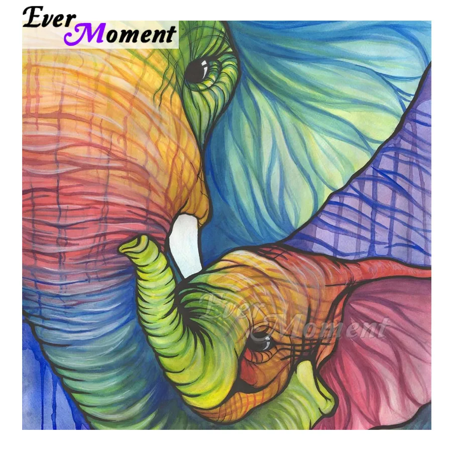 

Ever Moment Diamond Painting Elephant 5D DIY Full Square Drill Mosaic 5D DIY Cross Stitch Diamond Embroidery Decor ASF1467